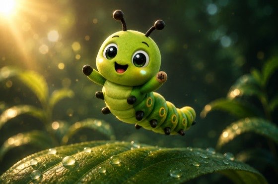 A caterpillar reaching upward — building your prototype