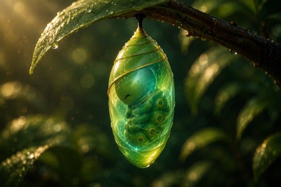 A glowing chrysalis — pitching and being judged